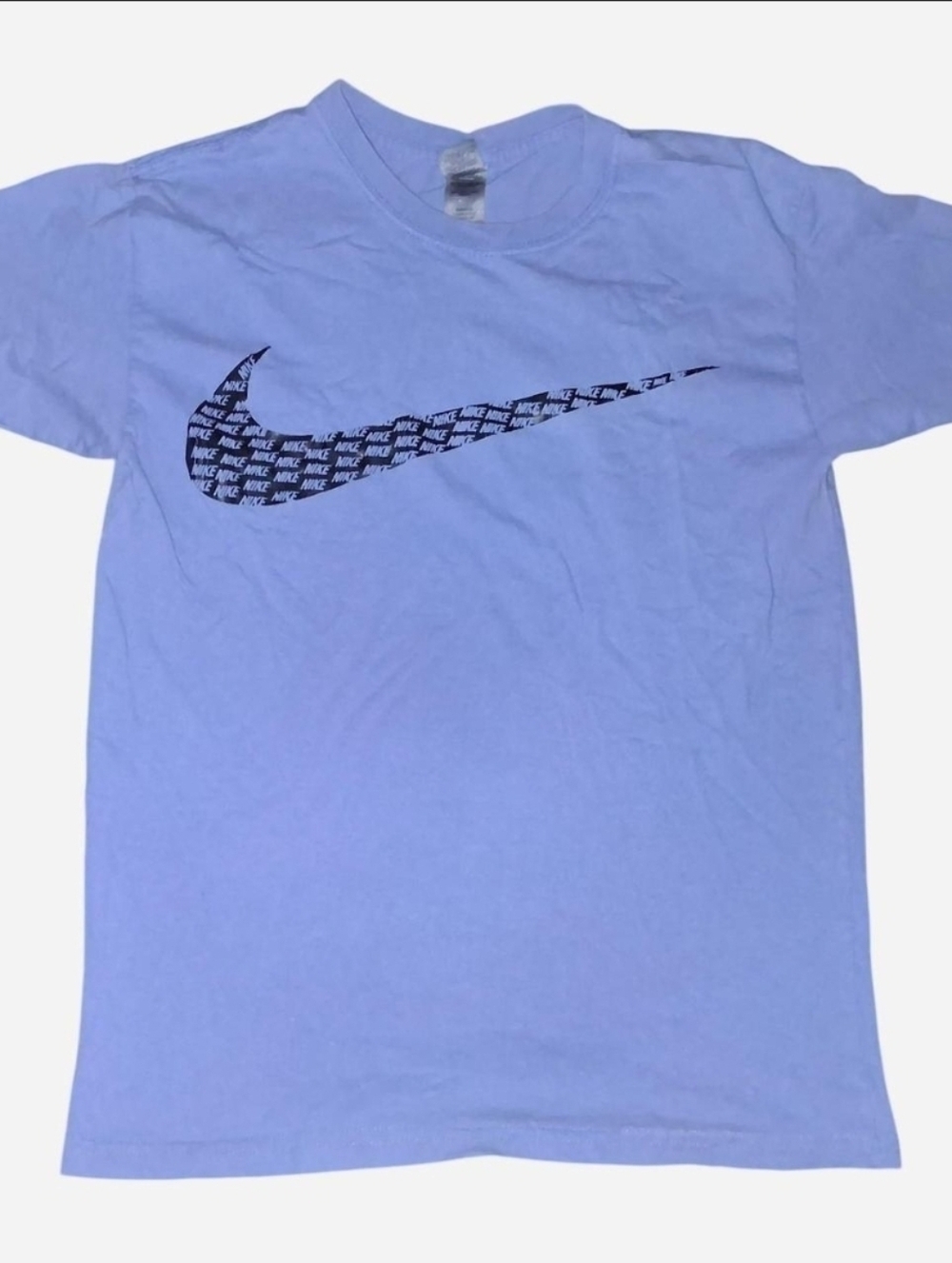Blue periwinkle Nike logo Gildan t-shirt